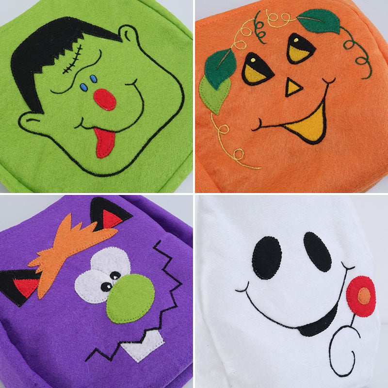 Wholesale Halloween Cloth Begging Sugar Bag Ghost Scene Decorations